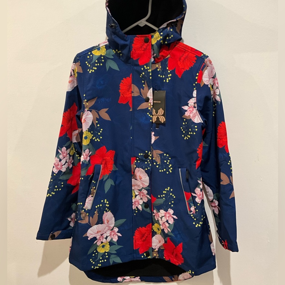 NWT Moheen Hooded (w/Bill) Floral Casual Jacket Machine Wash/Tumble Dry.
